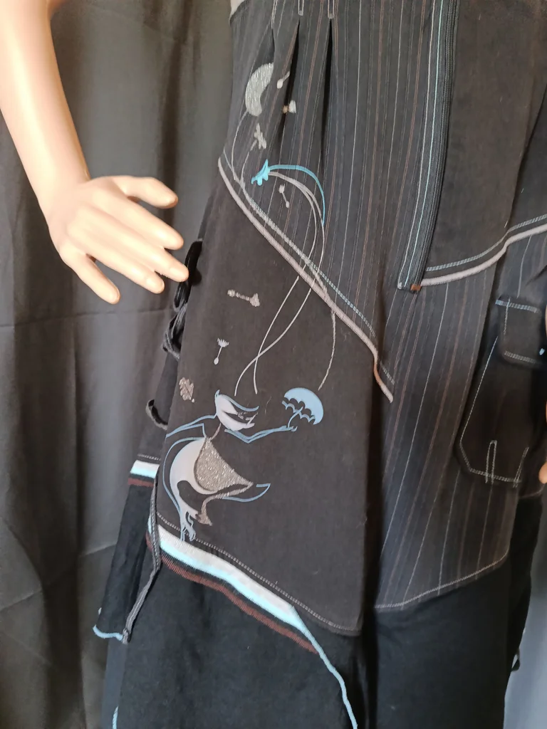 Asymmetrische jurk. Blauw, zwart, maat 38 – photo 2